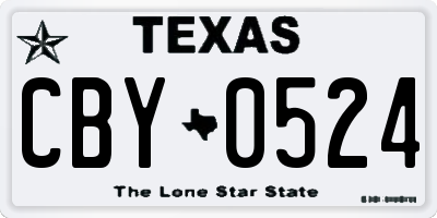 TX license plate CBY0524