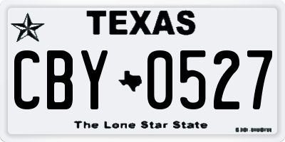 TX license plate CBY0527