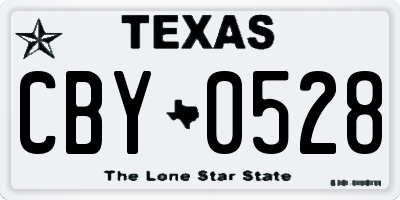 TX license plate CBY0528