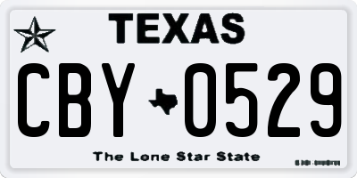 TX license plate CBY0529