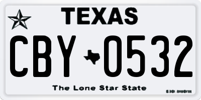 TX license plate CBY0532