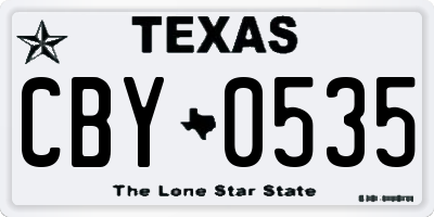TX license plate CBY0535