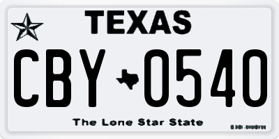 TX license plate CBY0540