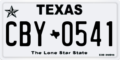 TX license plate CBY0541