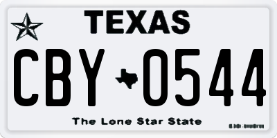 TX license plate CBY0544