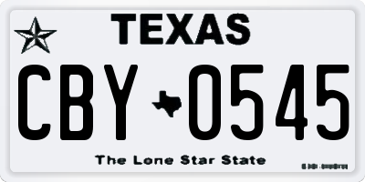 TX license plate CBY0545