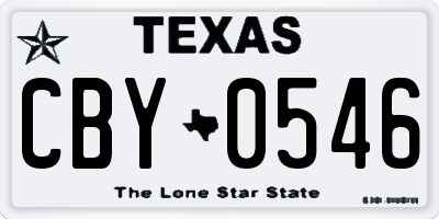 TX license plate CBY0546