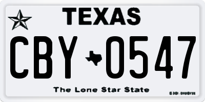 TX license plate CBY0547