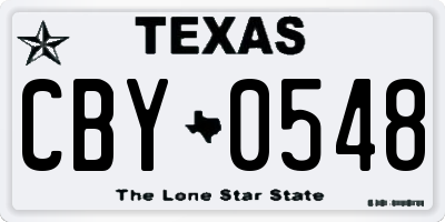 TX license plate CBY0548