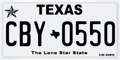 TX license plate CBY0550