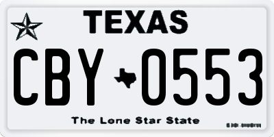TX license plate CBY0553