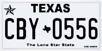 TX license plate CBY0556