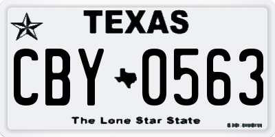 TX license plate CBY0563