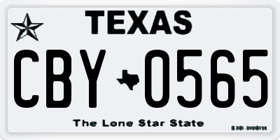 TX license plate CBY0565