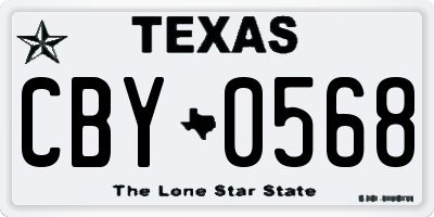 TX license plate CBY0568