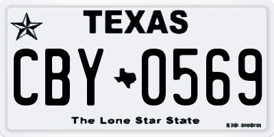 TX license plate CBY0569