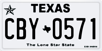 TX license plate CBY0571