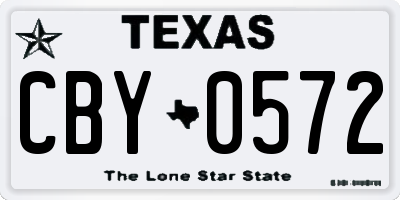 TX license plate CBY0572