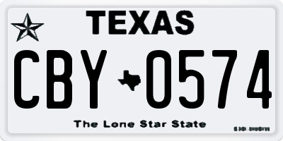 TX license plate CBY0574