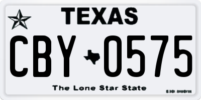 TX license plate CBY0575