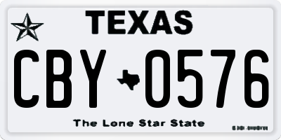 TX license plate CBY0576
