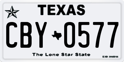 TX license plate CBY0577