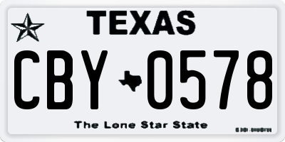 TX license plate CBY0578