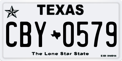 TX license plate CBY0579