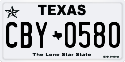 TX license plate CBY0580