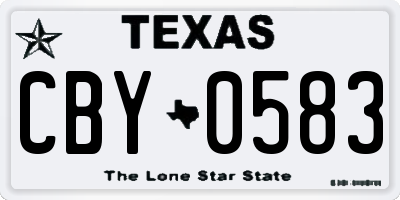 TX license plate CBY0583