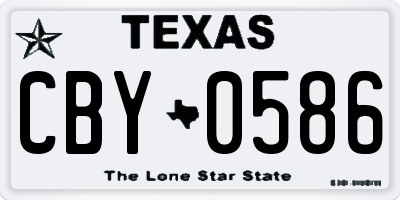 TX license plate CBY0586