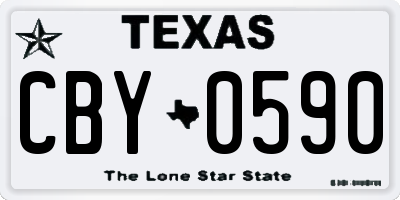 TX license plate CBY0590