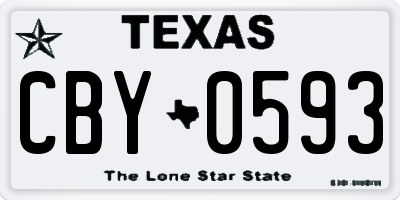 TX license plate CBY0593