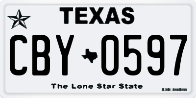 TX license plate CBY0597
