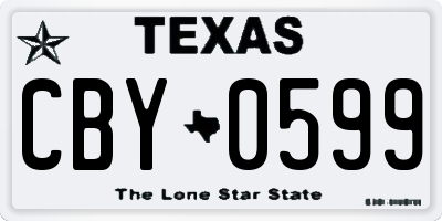 TX license plate CBY0599