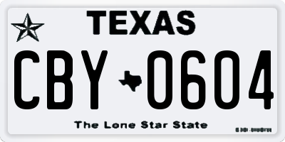 TX license plate CBY0604