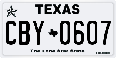TX license plate CBY0607