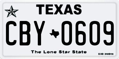 TX license plate CBY0609