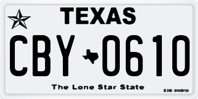 TX license plate CBY0610