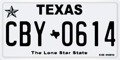 TX license plate CBY0614
