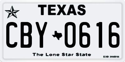 TX license plate CBY0616