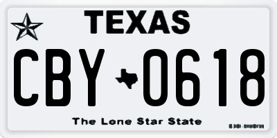 TX license plate CBY0618