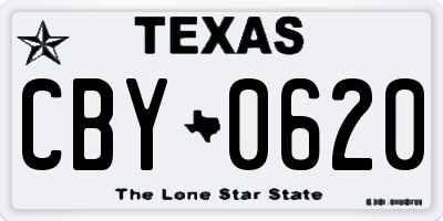 TX license plate CBY0620