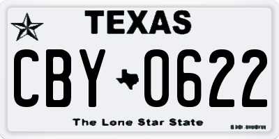 TX license plate CBY0622