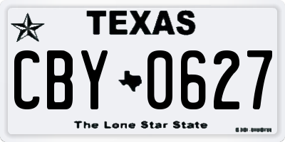 TX license plate CBY0627