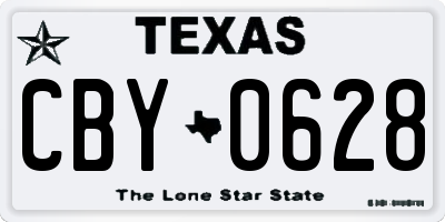TX license plate CBY0628