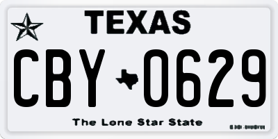 TX license plate CBY0629