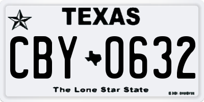 TX license plate CBY0632