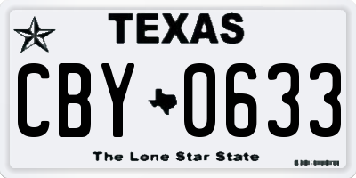 TX license plate CBY0633
