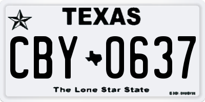 TX license plate CBY0637